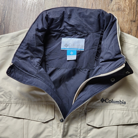 Columbia Dr. Downpour Omni-Tech Waterproof Jacket Khaki Men's Size XL - Picture 6 of 9